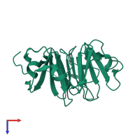 Matrix metalloproteinase-14 in PDB entry 3c7x, assembly 1, top view.