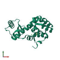 PDB entry 3c7y coloured by chain, front view.