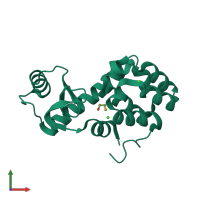 PDB entry 3c7z coloured by chain, front view.