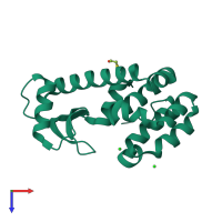 PDB entry 3c7z coloured by chain, top view.