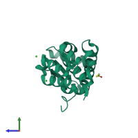 PDB entry 3c81 coloured by chain, side view.