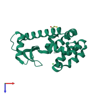 PDB entry 3c82 coloured by chain, top view.