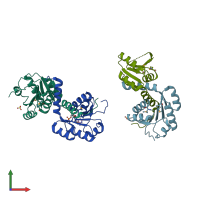 PDB entry 3c85 coloured by chain, front view.