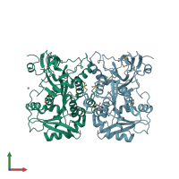PDB entry 3c87 coloured by chain, front view.