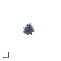 PDB entry 3c8g coloured by chain, side view.