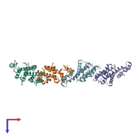 PDB entry 3c8g coloured by chain, top view.