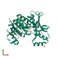 PDB entry 3c8m coloured by chain, front view.