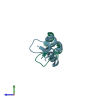 PDB entry 3c8p coloured by chain, side view.