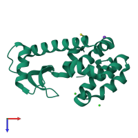 PDB entry 3c8q coloured by chain, top view.