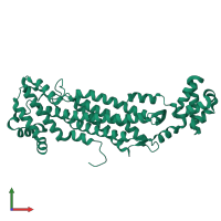 PDB entry 3c8t coloured by chain, front view.