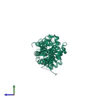 PDB entry 3c8t coloured by chain, side view.