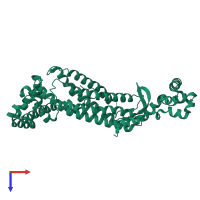 PDB entry 3c8t coloured by chain, top view.