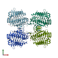 PDB entry 3c8v coloured by chain, front view.