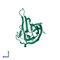 PDB entry 3c8x coloured by chain, side view.