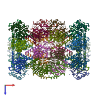 PDB entry 3c91 coloured by chain, top view.