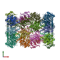 PDB entry 3c92 coloured by chain, front view.
