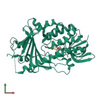 PDB entry 3c96 coloured by chain, front view.