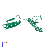 PDB entry 3c97 coloured by chain, top view.