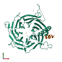 PDB entry 3c9c coloured by chain, front view.