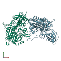 PDB entry 3c9f coloured by chain, front view.