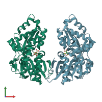 PDB entry 3c9h coloured by chain, front view.