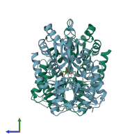 PDB entry 3c9h coloured by chain, side view.