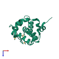 PDB entry 3c9p coloured by chain, top view.