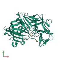 PDB entry 3c9x coloured by chain, front view.