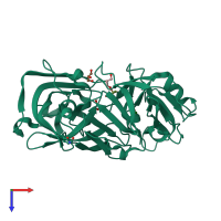 PDB entry 3c9x coloured by chain, top view.