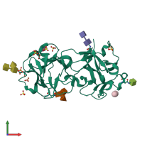 PDB entry 3ca1 coloured by chain, front view.