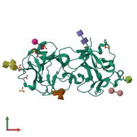 PDB entry 3ca4 coloured by chain, front view.