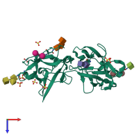 PDB entry 3ca4 coloured by chain, top view.