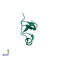PDB entry 3ca7 coloured by chain, side view.