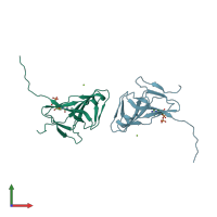 PDB entry 3ca9 coloured by chain, front view.