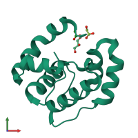 PDB entry 3cab coloured by chain, front view.