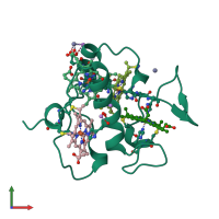 PDB entry 3cao coloured by chain, front view.
