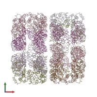 PDB entry 3cau coloured by chain, front view.