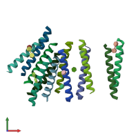 PDB entry 3cay coloured by chain, front view.