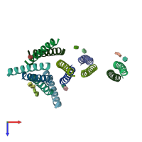 PDB entry 3cay coloured by chain, top view.