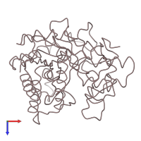 PDB entry 3cbh coloured by chain, top view.