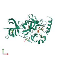 PDB entry 3cbm coloured by chain, front view.