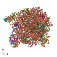 PDB entry 3cce coloured by chain, front view.