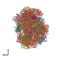 PDB entry 3cce coloured by chain, side view.