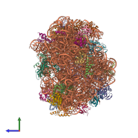 PDB entry 3ccq coloured by chain, side view.