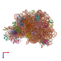 PDB entry 3ccv coloured by chain, top view.