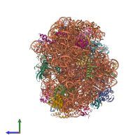 PDB entry 3cd6 coloured by chain, side view.