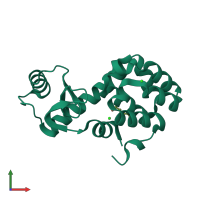 PDB entry 3cdr coloured by chain, front view.