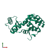 PDB entry 3cdv coloured by chain, front view.