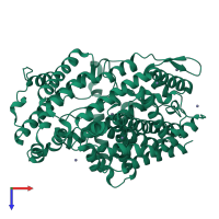 PDB entry 3ce2 coloured by chain, top view.