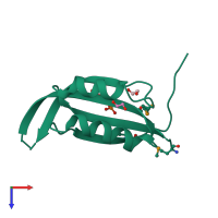 PDB entry 3ce8 coloured by chain, top view.